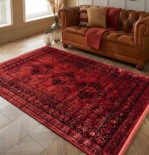red modern rug in decoration min