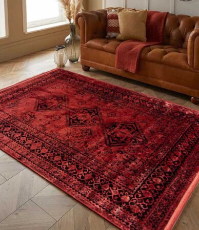 red modern rug in decoration min