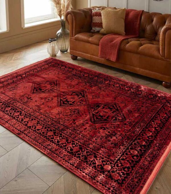 red modern rug in decoration min