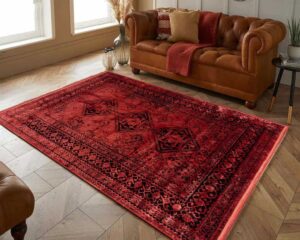 red modern rug in decoration min