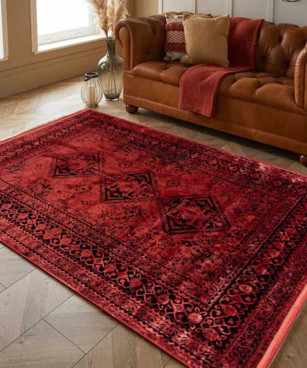 red modern rug in decoration min